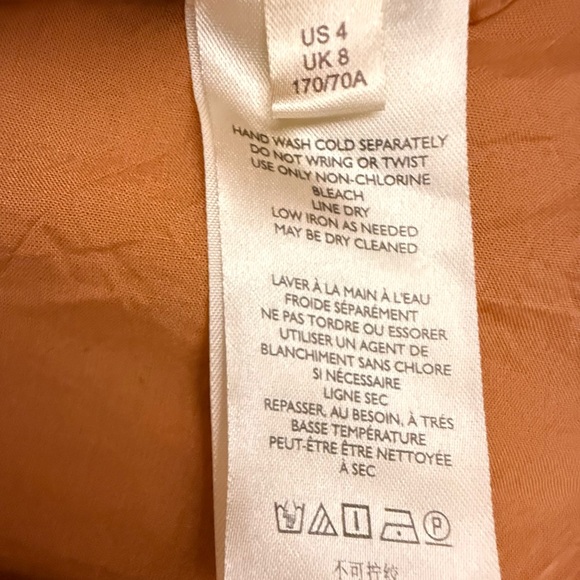 Anthropologie Meghan Embroidered Faux Wrap Mini Skirt Rust Orange Size 4 - Picture 13 of 16